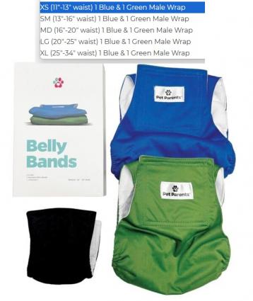 BELLY BANDS WASHABLE 2PK SMALL