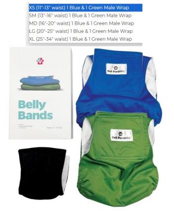 BELLY BANDS WASHABLE 2PK MEDIUM