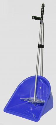 MANURE SCOOP W/RAKE BLUE