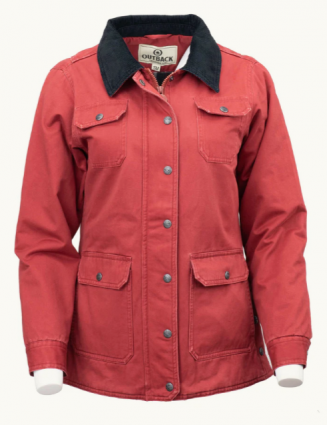 LADIES CANVAS GIDLEY JACKET RED