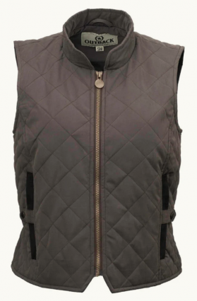 QUILTED RIDING VEST BROWN