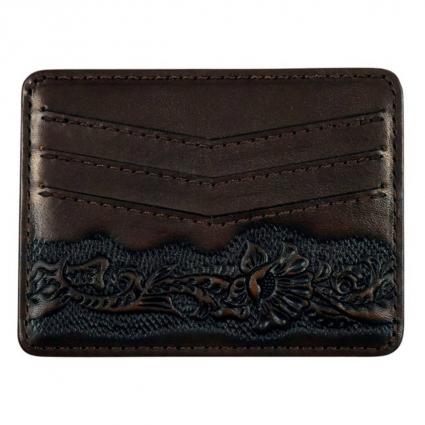 JSTN LTHR CARD WLT FLORAL TOOL