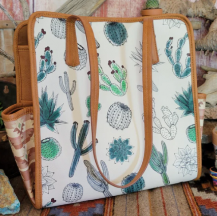 CATCHFLY TOTE WATERCOLOR CACTUS