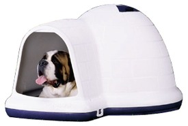 LRG  INDIGO  DOG HOUSE WHT/BLK