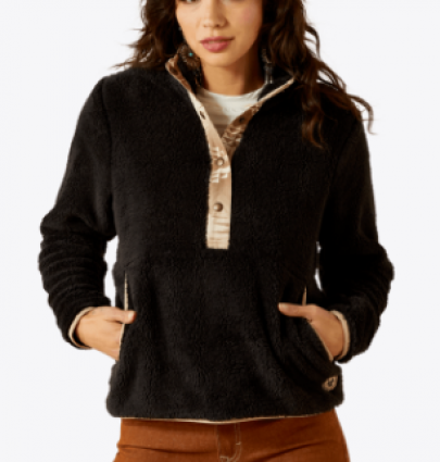 WMS BERBER SNAP SWEATSHIRT BLACK