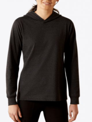 W RBR CTN STRNG HOOD TEE CHAR