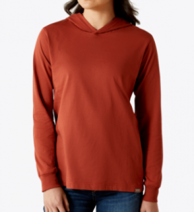 W RBR CTN STRNG HOOD TEE RED