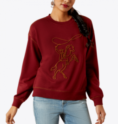 WMS LASSO SWEATSHIRT CABERNET