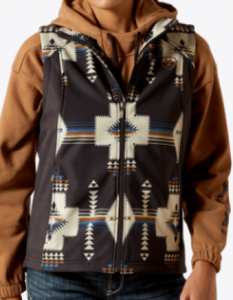 W ARIAT LOGO SOFTSHELL VST THORN