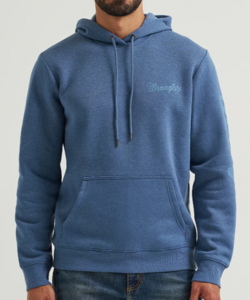MNS LOGO SLEEVE HOODIE DENIM