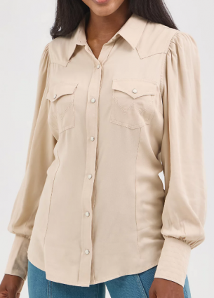 WMS POET SLEEVE LS SHIRT CREAM