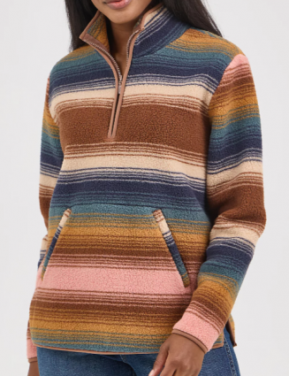 WMS RETRO FLEECE PULLOVER STRIPE