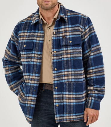 MNS FLANNEL SHACKET NAVY PLAID