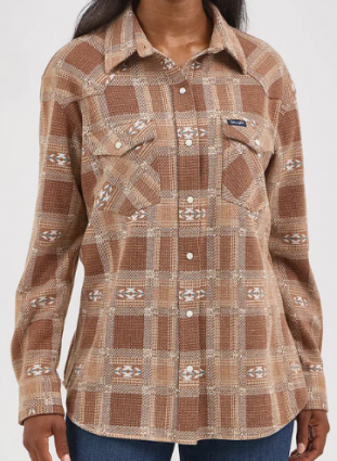 WMS RETRO BOYFRIEND SHACKET BRN