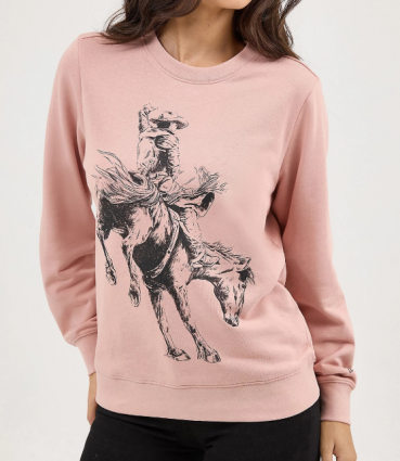 WMS RETRO SWEATSHIRT BRONCO PINK