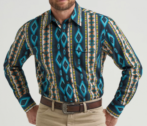 MNS CHECOTAH WESTERN LS TEAL