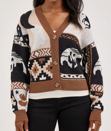 WMS RETRO CARDIGAN BROWN