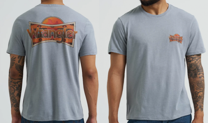 MNS SS GRAPHIC TEE BLUE HEATHER