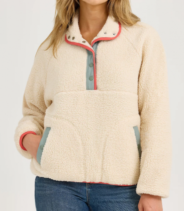 WMS RETRO SHERPA PULLOVER WHITE