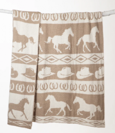 TAN RODEO STRETCHY THROW