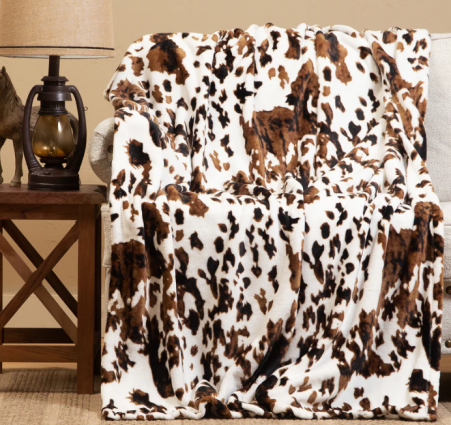 TRICOLOR COWHIDE UNLINED THROW