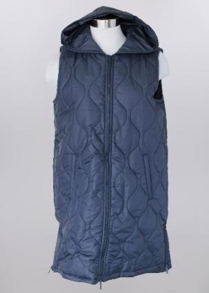 KH LONG NAVY HOODED VEST