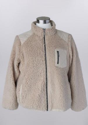 KH TAN FLEECE ZIP JACKET