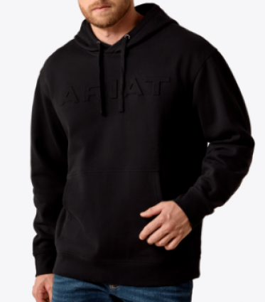 MNS ARIAT EMBSSD LOGO HOODIE BLK