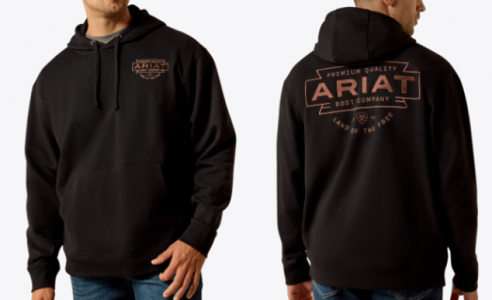 M ARIAT SW BUCKLE HOODIE BLACK