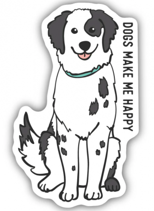 DOGS MAKE ME HAPPY STICKER