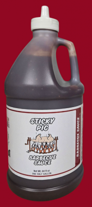 STICKY PIG BBQ SAUCE 1/2 GALLON