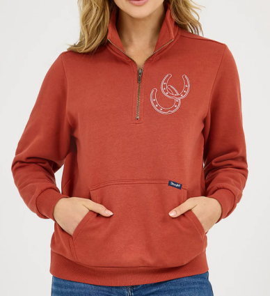 WMS QTR ZIP SWEATSHIRT HORSESHOE