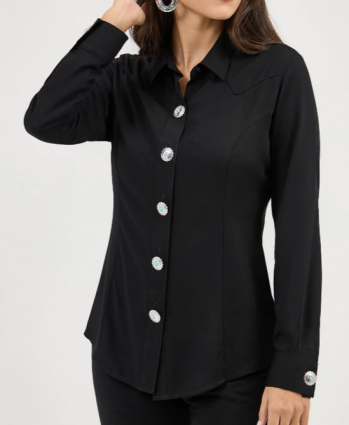 WMS RETRO PARTY SNAP SHIRT BLACK