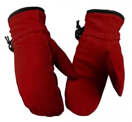WMS DEER SUEDE MITTEN RED