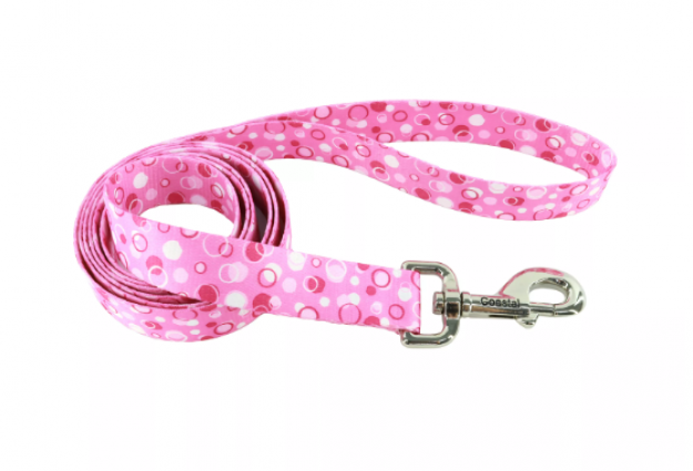 5/8" ATTIRE LEASH PDT PINK DOTS