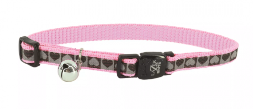 3/8" SAFE CAT PINK HEART 8-12"
