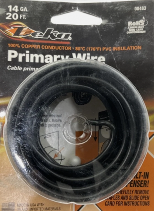 BLACK 14GA 20' PRIMARY WIRE