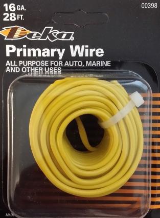 YELLOW 16GA 28' PRIMARY WIRE