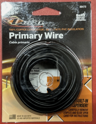 BLACK 16GA 28' PRIMARY WIRE