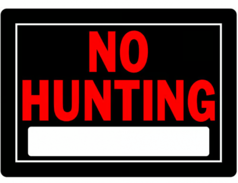 NO HUNTING SIGN METAL 10 X 14