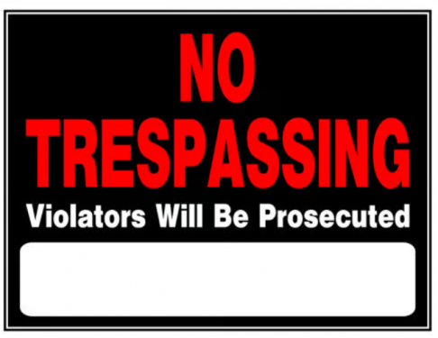 SIGN NO TRESPAS-PROSECU 15 X 19