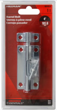 CD-BARREL BOLT 4" ZINC