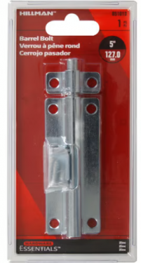 CD-BARREL BOLT 5" ZINC