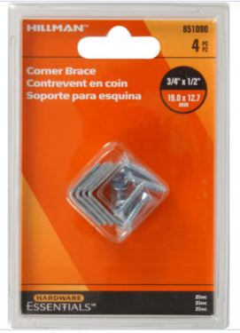 CD-CRN BRACE 3/4 X 1/2 ZINC