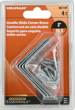 CD-DBL CRNR BRC 2" ZINC