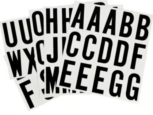 ADHESIVE LETTER PK BLAK WHITE 2"