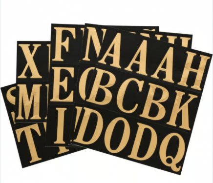 ADHESIVE LETTER PK BLACK GOLD 2"