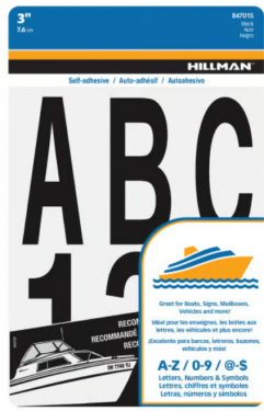 ADHESIVE LETRS NMBRS BLK 3"