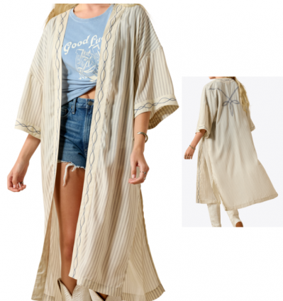 WMS BELLA DUSTER TWILL STRIPE