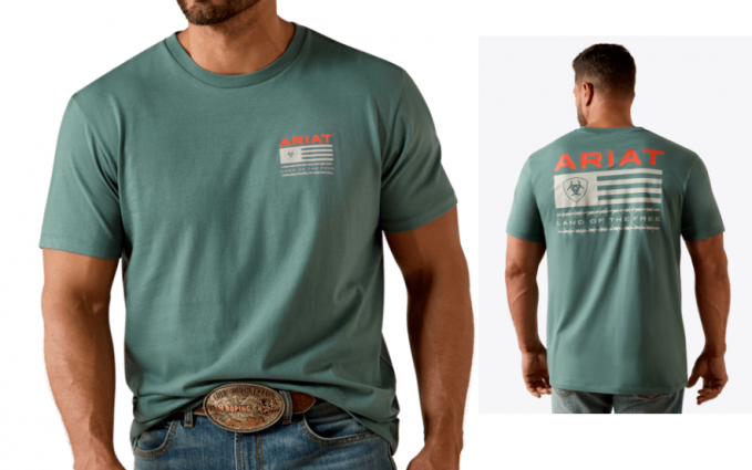 MNS ARIAT HIDDEN VALLEY FLAG TEE
